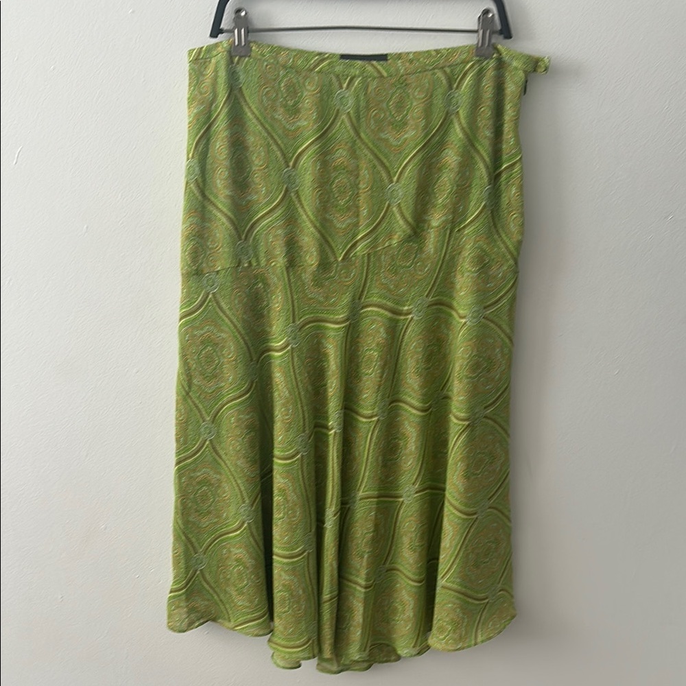 Green A-Line Midi Skirt for Casual Wear